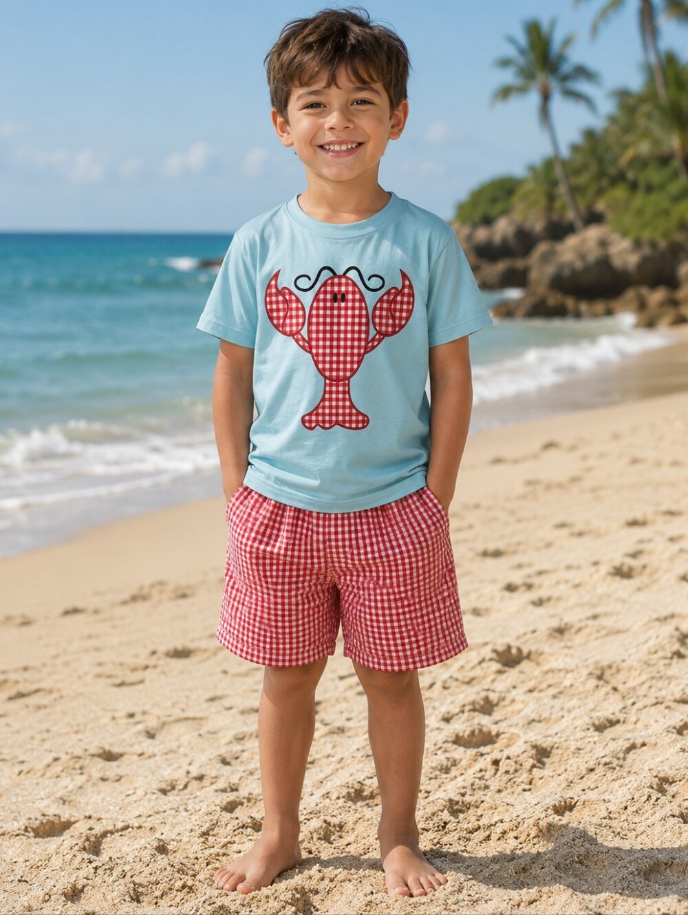Boys Boutique Lobster Outfit Size 7/8 NWOT